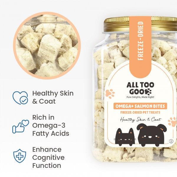 All Too Good Freeze-Dried Treat Omega+Salmon Bites 100g-All Too Good-Catsmart-express