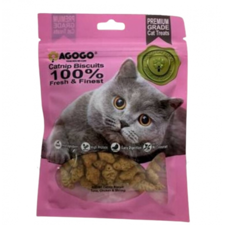 Agogo Cat Treat Catnip Biscuit Tuna, Chicken & Shrimp 40g x3-Agogo-Catsmart-express