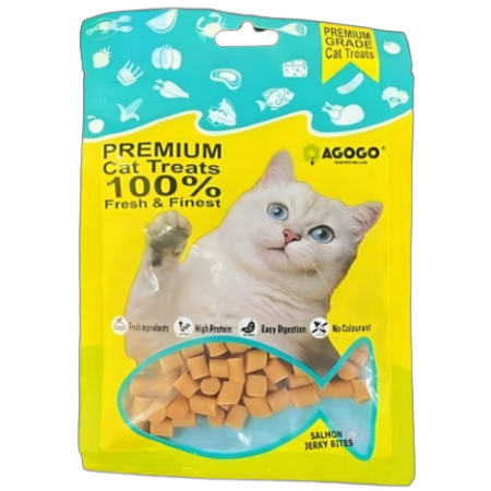 Agogo Treat Premium Grade Salmon Jerky Bites 50g (3 packs)-Agogo-Catsmart-express