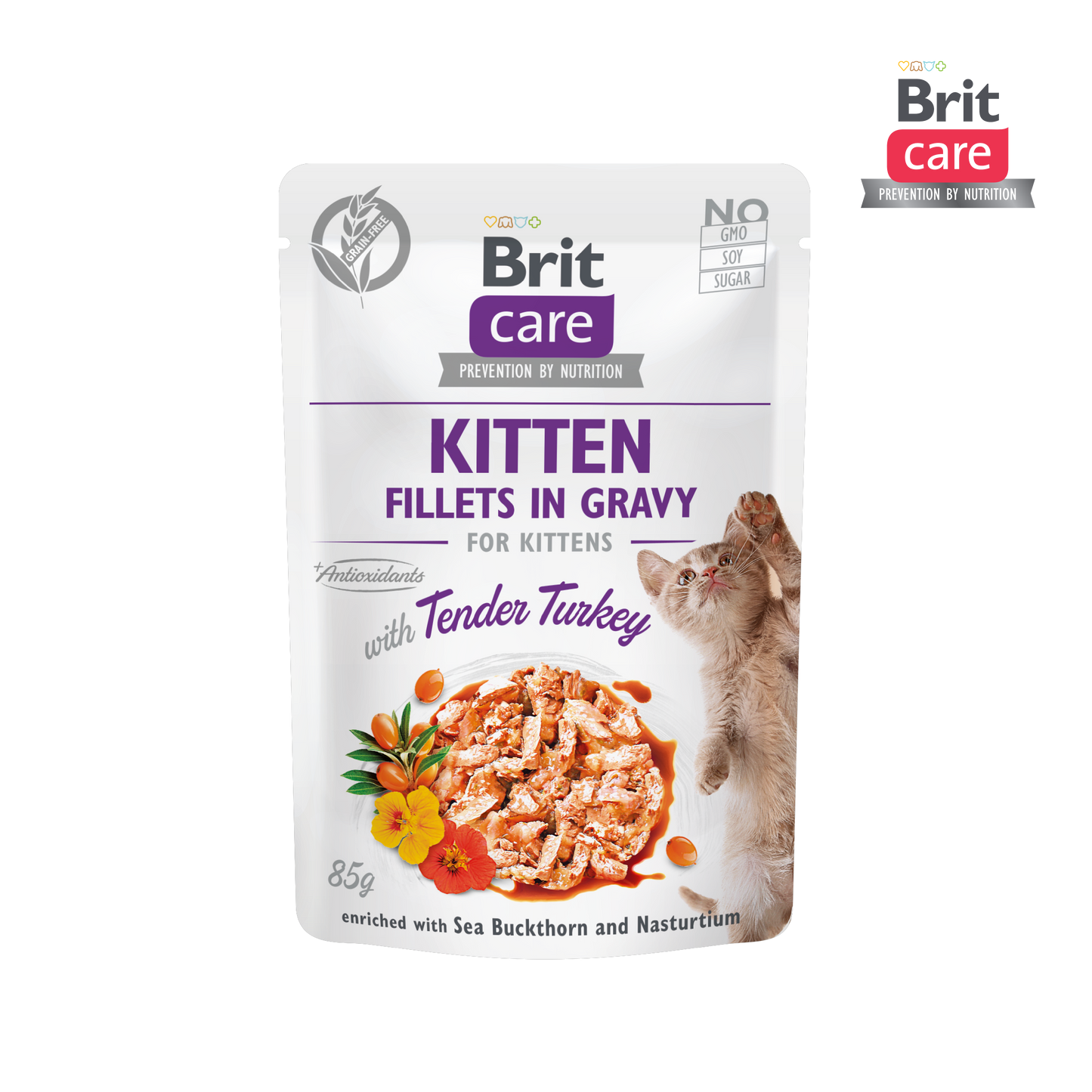 Brit Care Cat Fillets In Gravy with Tender Turkey 85g for Kitten-Brit-Catsmart-express