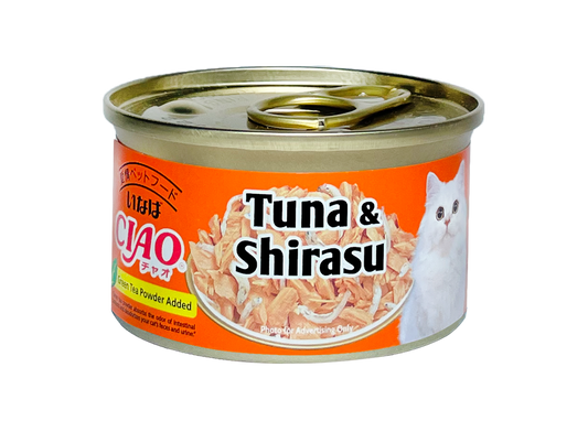 Ciao Can Whitemeat Tuna With Shirasu In Jelly 75g Carton (24 Cans)-Ciao-Catsmart-express