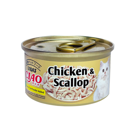Ciao Can Chicken Fillet & Scallop In Jelly 75g Carton (24 Cans)-Ciao-Catsmart-express