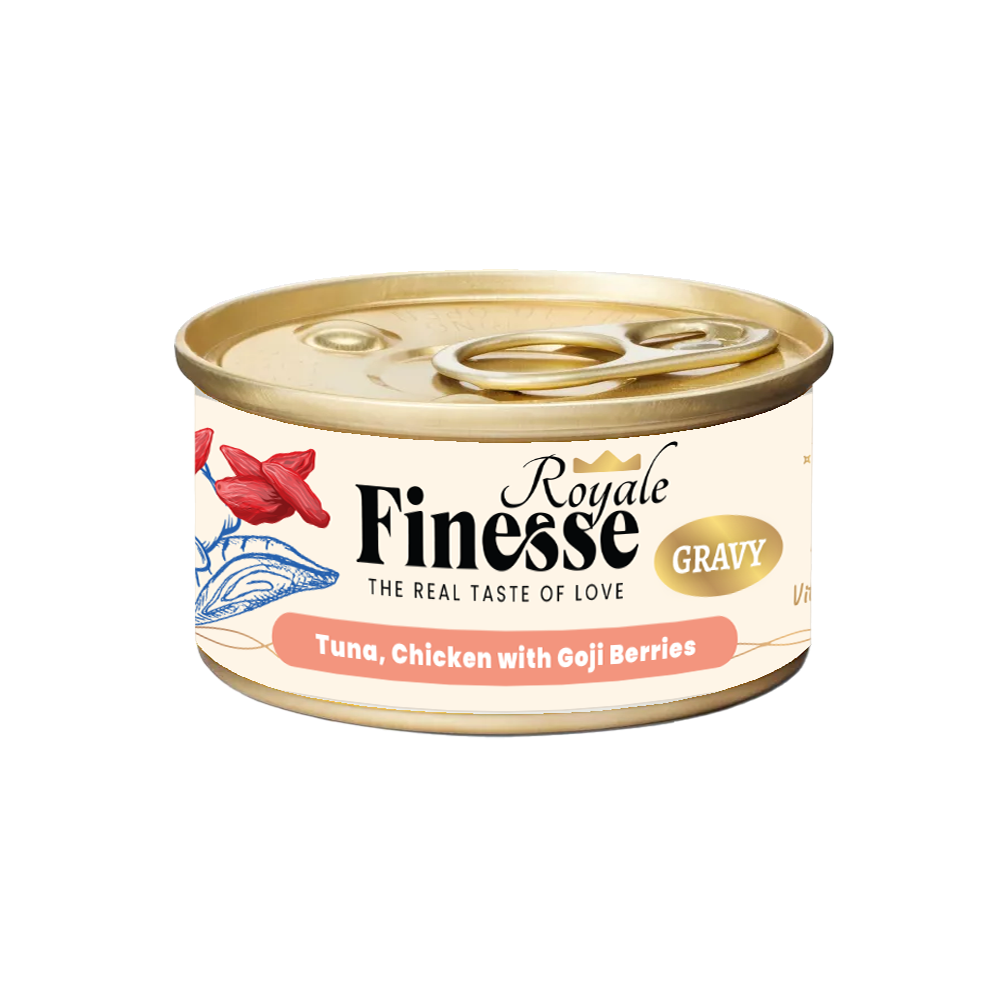 Finesse Royale Tuna & Chicken with Goji Berries Gravy 85g (24 cans)-Finesse-Catsmart-express