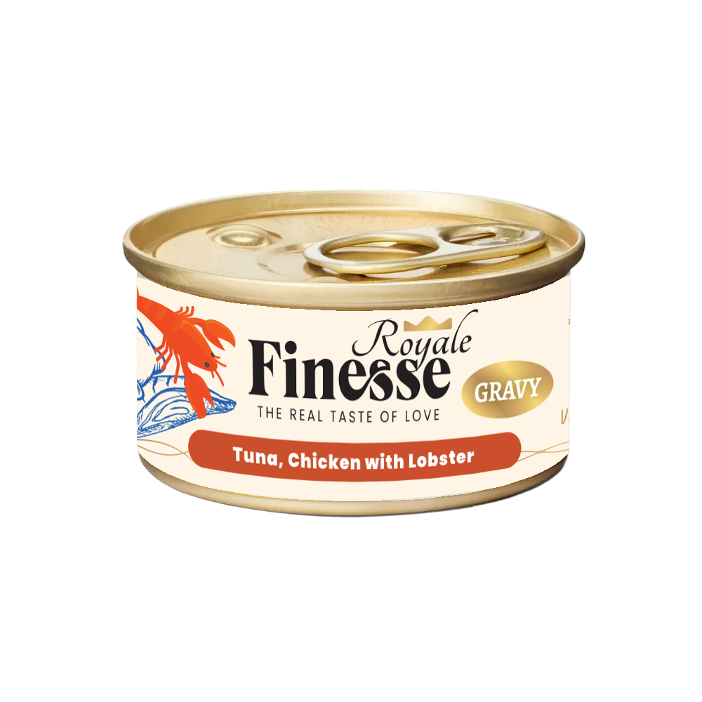 Finesse Royale Tuna & Chicken with Lobster Gravy 85g (24 cans)-Finesse-Catsmart-express