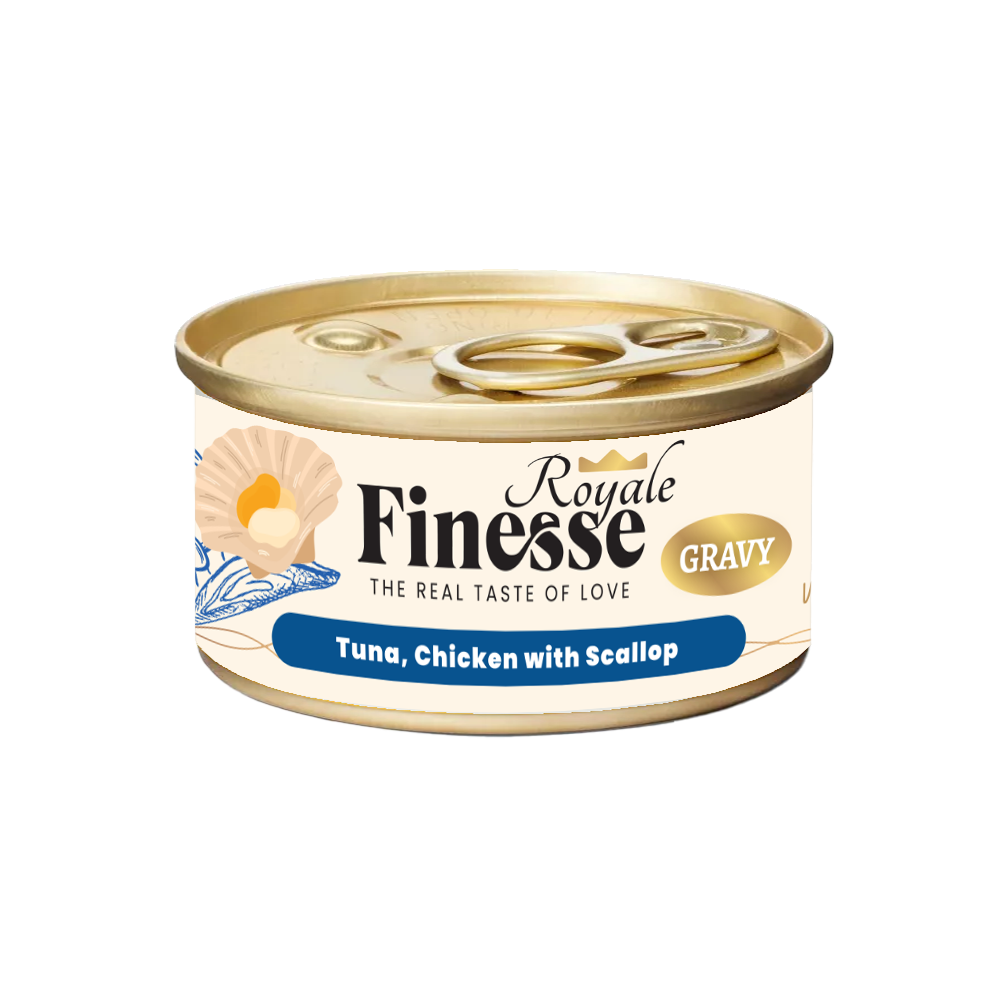 Finesse Royale Tuna & Chicken with Scallop 85g (24 cans)-Finesse-Catsmart-express