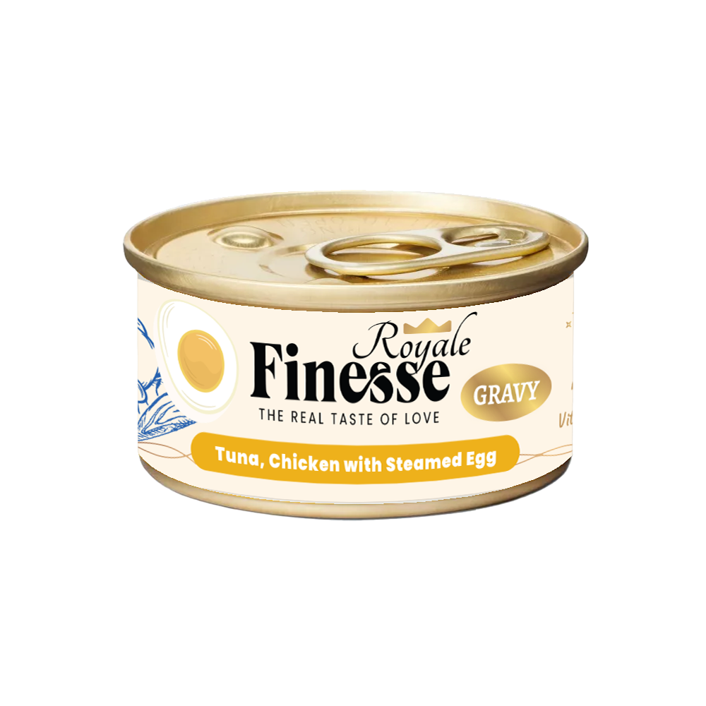 Finesse Royale Tuna & Chicken with Steamed Egg Gravy 85g-Finesse-Catsmart-express