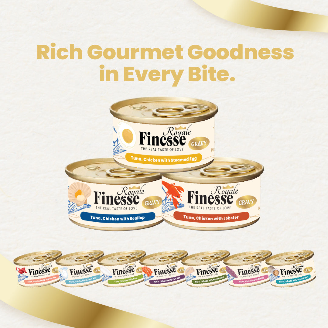 Finesse Royale Tuna & Chicken with Steamed Egg Gravy 85g (24 cans)-Finesse-Catsmart-express