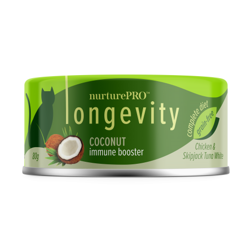 Nurture Pro Cat Food Longevity Chicken & Skipjack Tuna Meat With Coconut 80g-Nurture Pro-Catsmart-express
