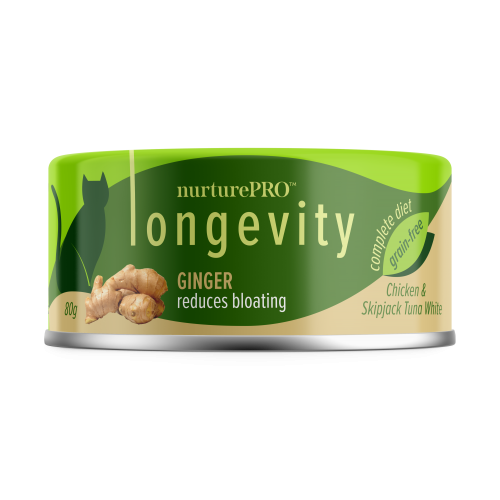 Nurture Pro Cat Food Longevity Chicken & Skipjack Tuna Meat With Ginger 80g (24 cans)-Nurture Pro-Catsmart-express