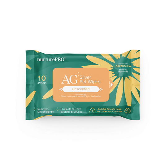 Nurture Pro Pet Wipes AG+ Silver Unscented 10 sheets (5 packs)-Nurture Pro-Catsmart-express