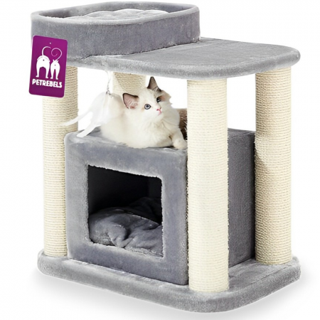 Petrebels Sweet Petite Cat Tree Villa 64 Grey-Petrebels-Catsmart-express