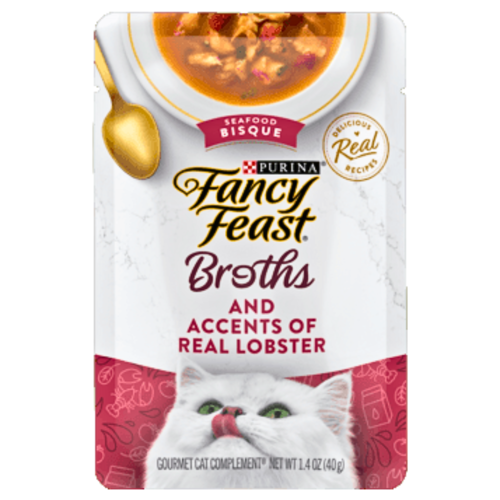 Fancy Feast Broths Seafood Bisque w/Accents of Real Lobster 40g-Fancy Feast-Catsmart-express