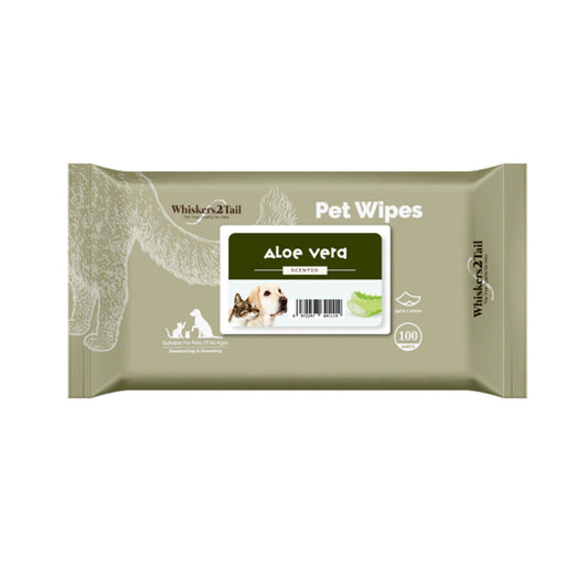 Whiskers2Tail Pet Wipes 100's Aloe Vera (6 Packs)-Whiskers2Tail-Catsmart-express