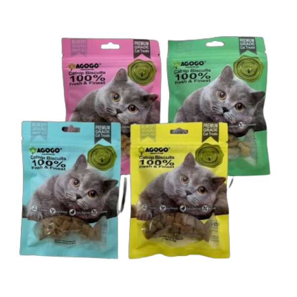 Agogo Cat Treat Catnip Biscuit Tuna, Chicken & Shrimp 40g x3-Agogo-Catsmart-express