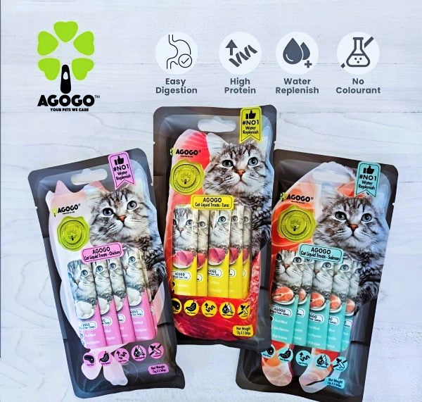 Agogo Cat Liquid Treat Chicken 12gx5sticks-Agogo-Catsmart-express