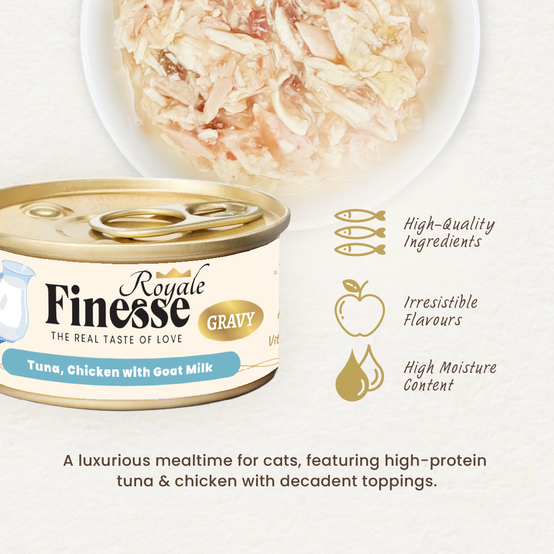 Finesse Royale Tuna & Chicken with Goat Milk 85g (24 cans)-Finesse-Catsmart-express