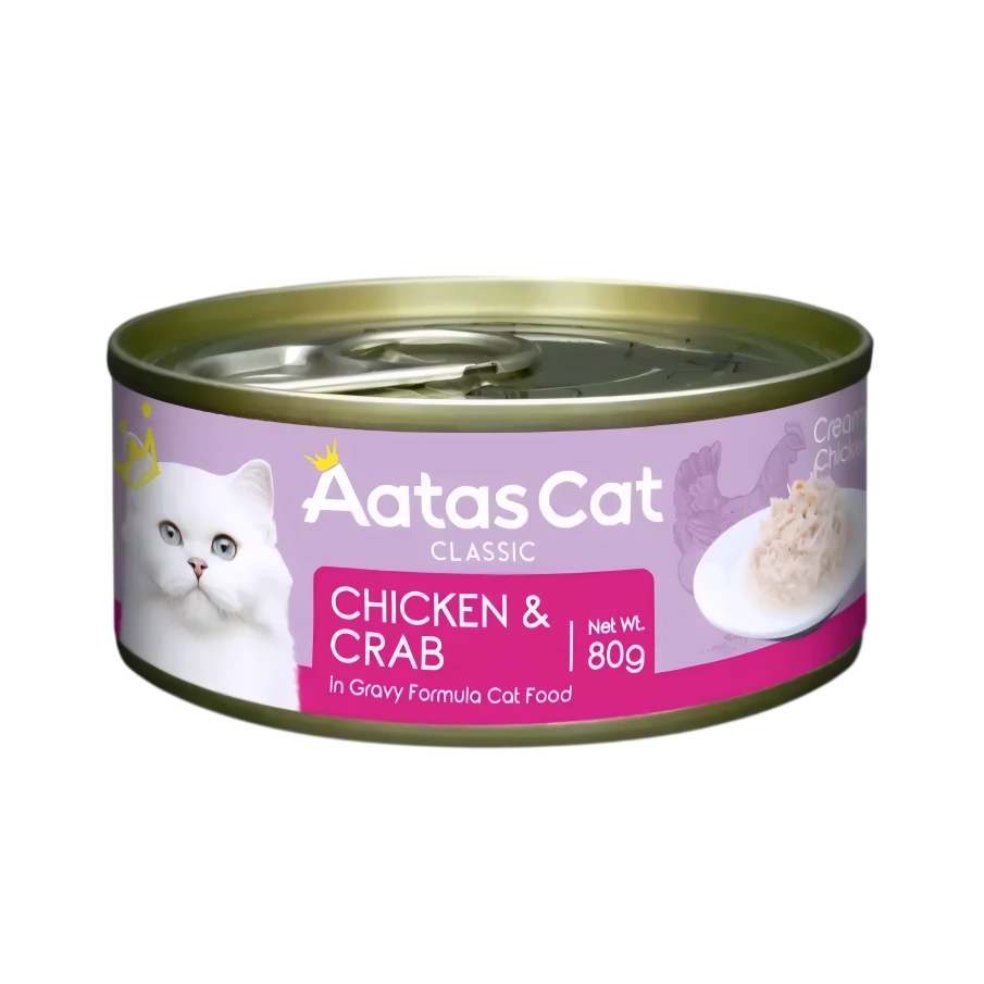 Aatas Cat Creamy Chicken & Crab 80g Carton (24 Cans)-Aatas Cat-Catsmart-express