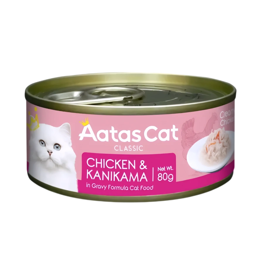 Aatas Cat Creamy Chicken & Kanikama 80g Carton (24 Cans)-Aatas Cat-Catsmart-express