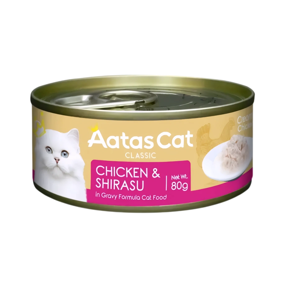 Aatas Cat Creamy Chicken & Shirasu 80g Carton (24 Cans)-Aatas Cat-Catsmart-express