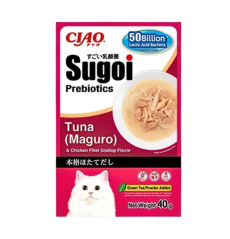 Ciao Sugoi Pouch Tuna Maguro, Chic Fillet & Scallop 40 x16-Ciao-Catsmart-express