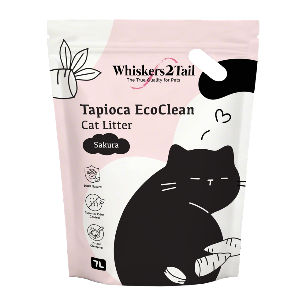 Whiskers2Tail Tapioca EcoClean Cat Litter 5kg/7L Sakura (4 packs)