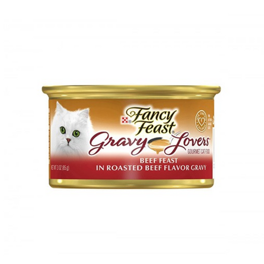 Fancy Feast Gravy Lovers Beef Feast In Roasted Beef Flavor Gravy 85g (24 Cans)-Fancy Feast-Catsmart-express