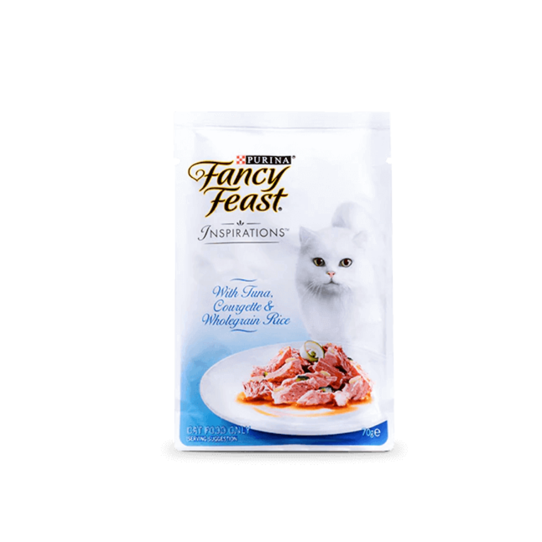 Fancy Feast Inspirations Tuna, Courgette & Wholegrain Rice 70g (12 Packs)-Fancy Feast-Catsmart-express