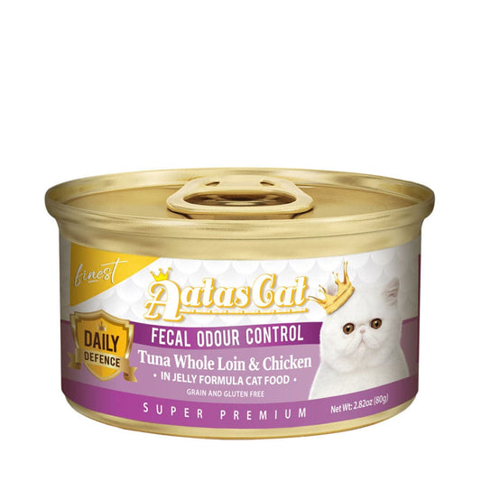 Aatas Cat Finest Daily Defence Fecal Odour Control Tuna Whole Loin & Chicken in Jelly 80g-Aatas Cat-Catsmart-express