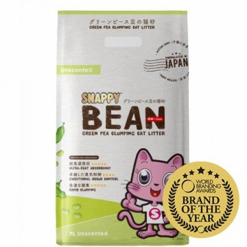 Snappy Bean Green Pea Cat Litter Unscented 7L (3 Packs)-Snappy-Catsmart-express