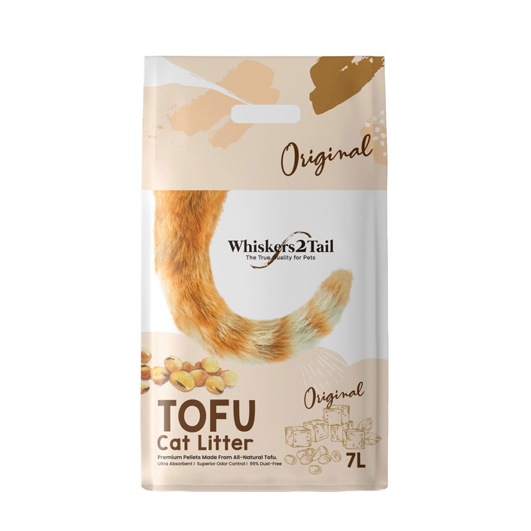 Whiskers2Tail Tofu Cat Litter Original 7L (6 Packs)-Whiskers2Tail-Catsmart-express