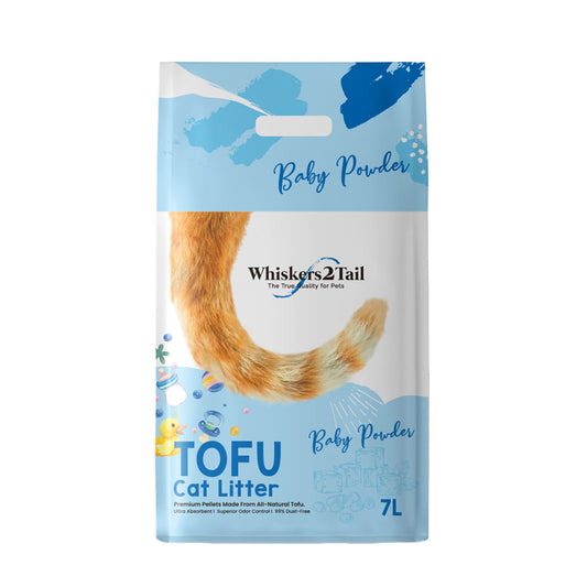Whiskers2Tail Tofu Cat Litter Baby Powder 7L (6 Packs)-Whiskers2Tail-Catsmart-express