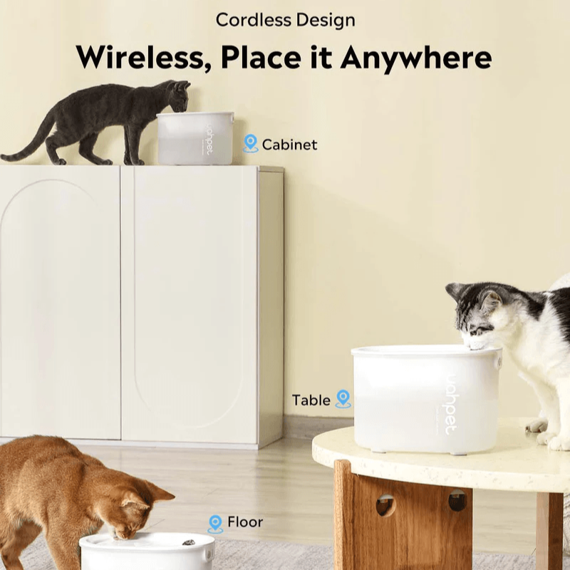 Uahpet Wireless Water Fountain Glow 2L-Uahpet-Catsmart-express