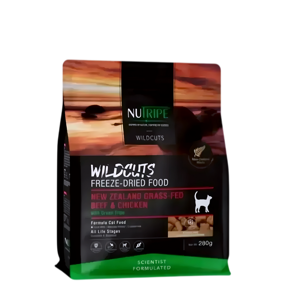 Nutripe Freeze Dried Wildcuts Beef & Chic w/Green Tripe 280g-Catsmart-express-Catsmart-express