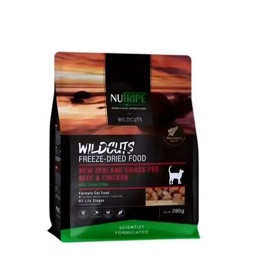 Nutripe Freeze Dried Wildcuts Beef & Chic w/Green Tripe 280g-Catsmart-express-Catsmart-express