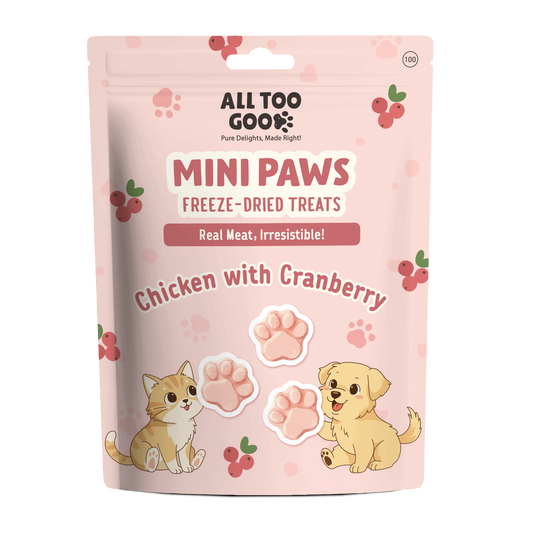 All Too Good Mini Paws Freeze-Dried Treats Chic w/Cranberry 54g (3 packs)-All Too Good-Catsmart-express