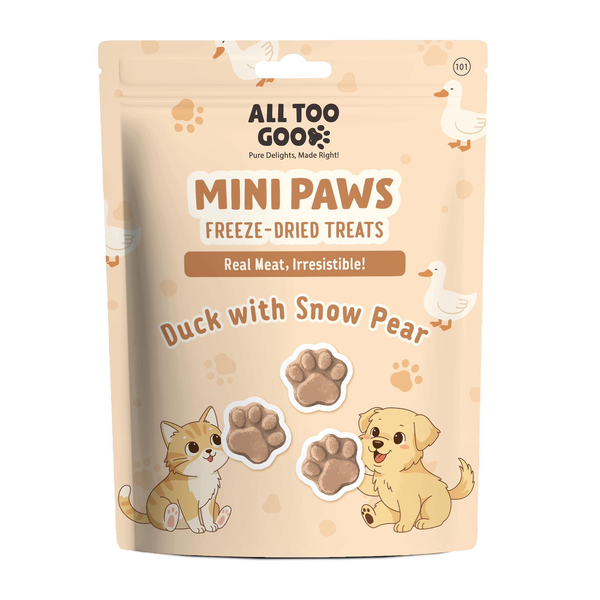 All Too Good Mini Paws Freeze-Dried Treats Duck 54g-All Too Good-Catsmart-express