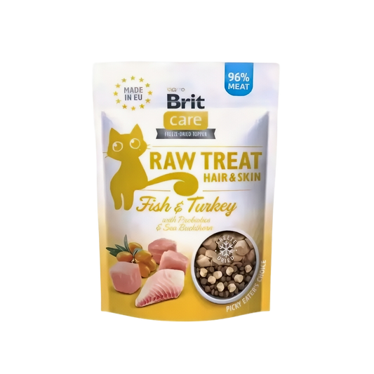 Brit Care Raw Treats Fish Turkey Hair & Skin 40g (2 packs)-Brit-Catsmart-express