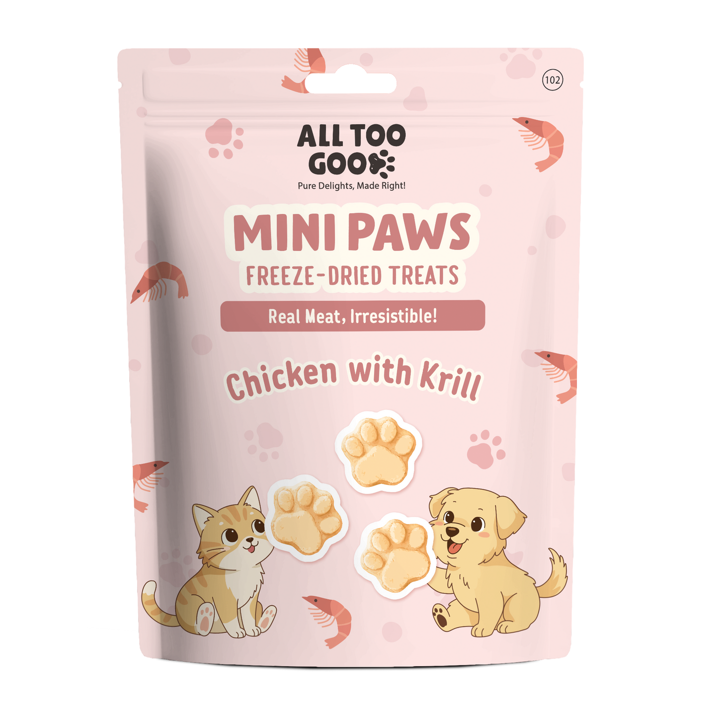 All Too Good Mini Paws Freeze-Dried Treats Chic w/Krill 54g-All Too Good-Catsmart-express