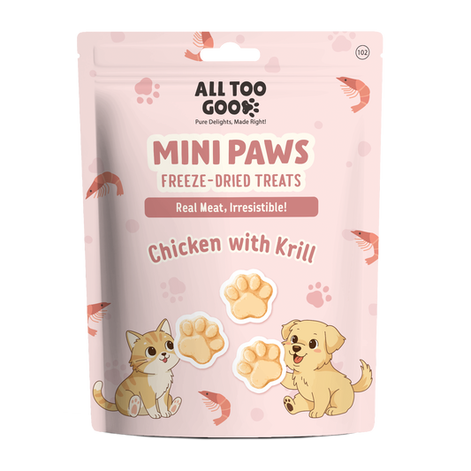 All Too Good Mini Paws Freeze-Dried Treats Chic w/Krill 54g (3 packs)-All Too Good-Catsmart-express