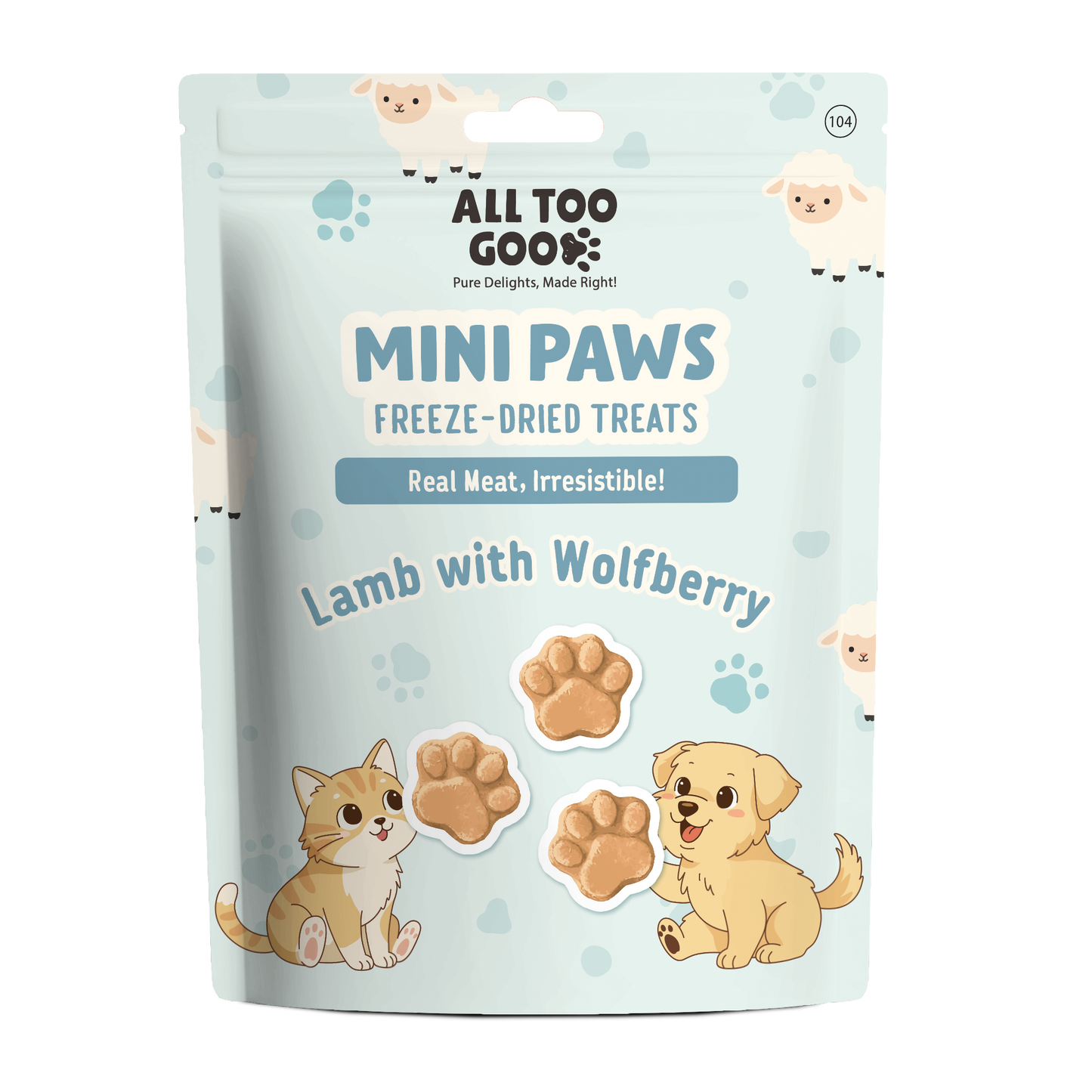 All Too Good Mini Paws Freeze-Dried Treats Lamb w/Wolfberry 54g-All Too Good-Catsmart-express