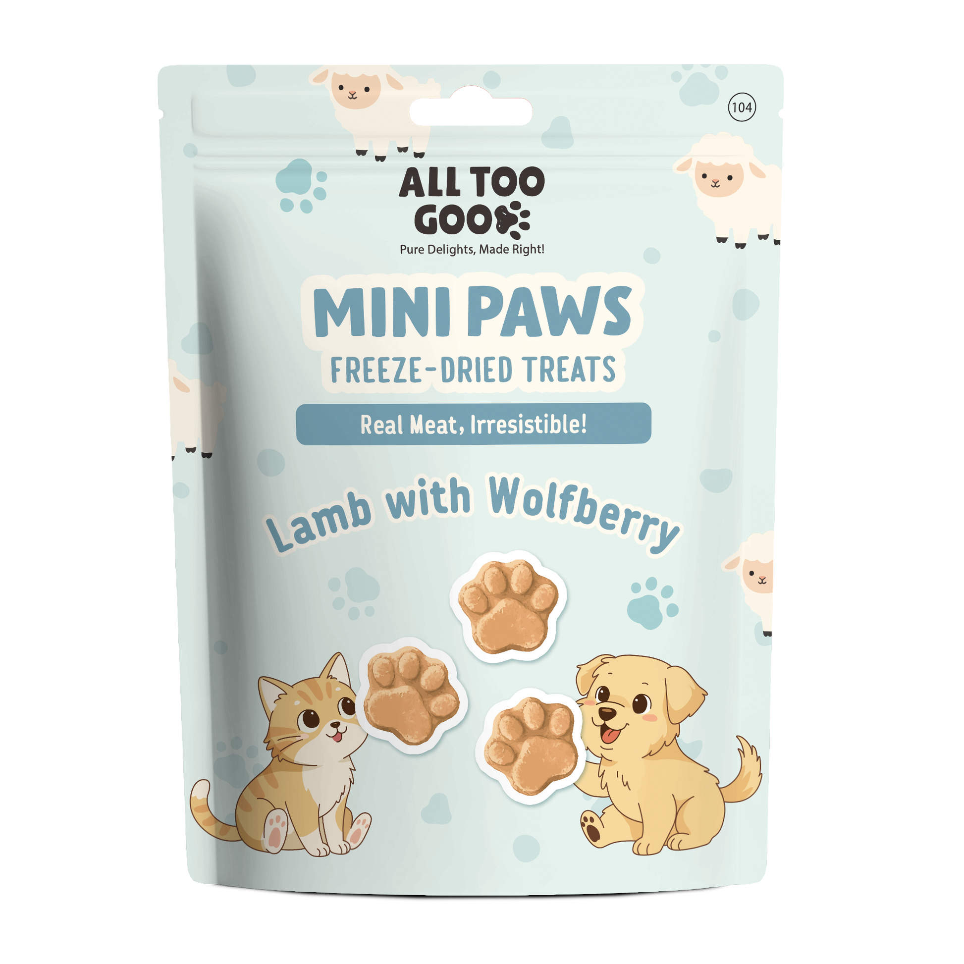 All Too Good Mini Paws Freeze-Dried Treats Lamb w/Wolfberry 54g-All Too Good-Catsmart-express