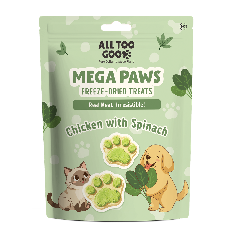 All Too Good Mega Paws Freeze-Dried Treats Chic w/Spinach 54g-All Too Good-Catsmart-express