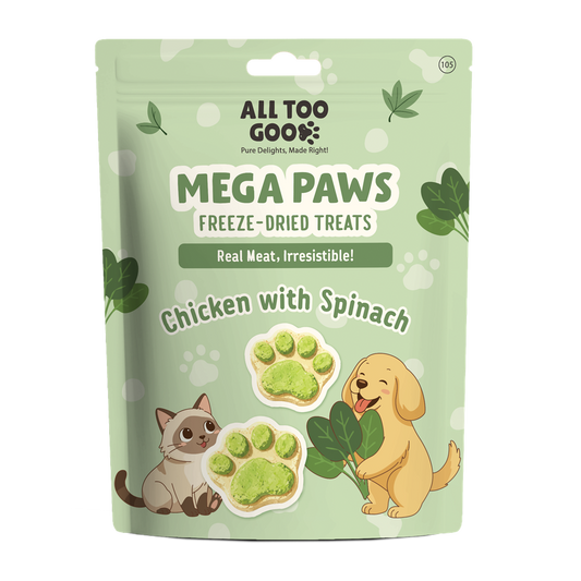 All Too Good Mega Paws Freeze-Dried Treats Chic w/Spinach 54g (3 packs)-All Too Good-Catsmart-express
