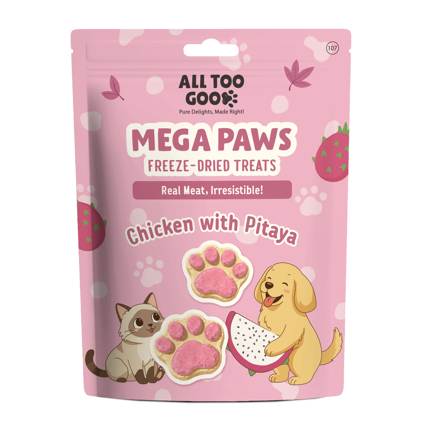 All Too Good Mega Paws Freeze-Dried Treats Chic w/Pitaya 54g-All Too Good-Catsmart-express