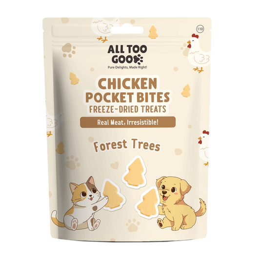 All Too Good Chicken Pocket Bites Freeze-Dried Treats Forest Trees 84g (3 packs)-All Too Good-Catsmart-express