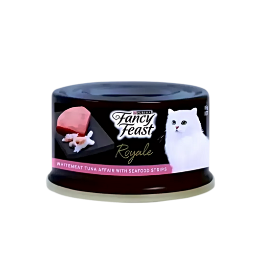 Fancy Feast Canned Food Royale Whitemeat Tuna w/Seafood Strips 85g (24 cans)-Fancy Feast-Catsmart-express