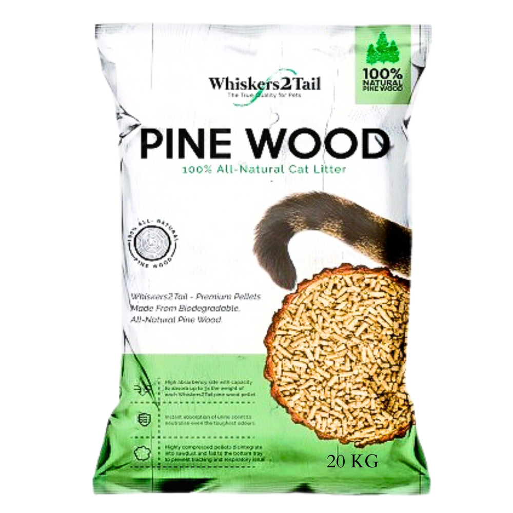 Whiskers2Tail Pine Wood Litter 20kg (2 Packs)-Whiskers2Tail-Catsmart-express