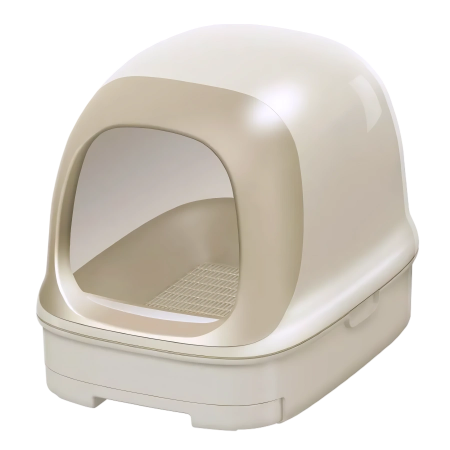 NyanTomo Cat Clean Toilet Dome Set Beige-Catsmart-express-Catsmart-express