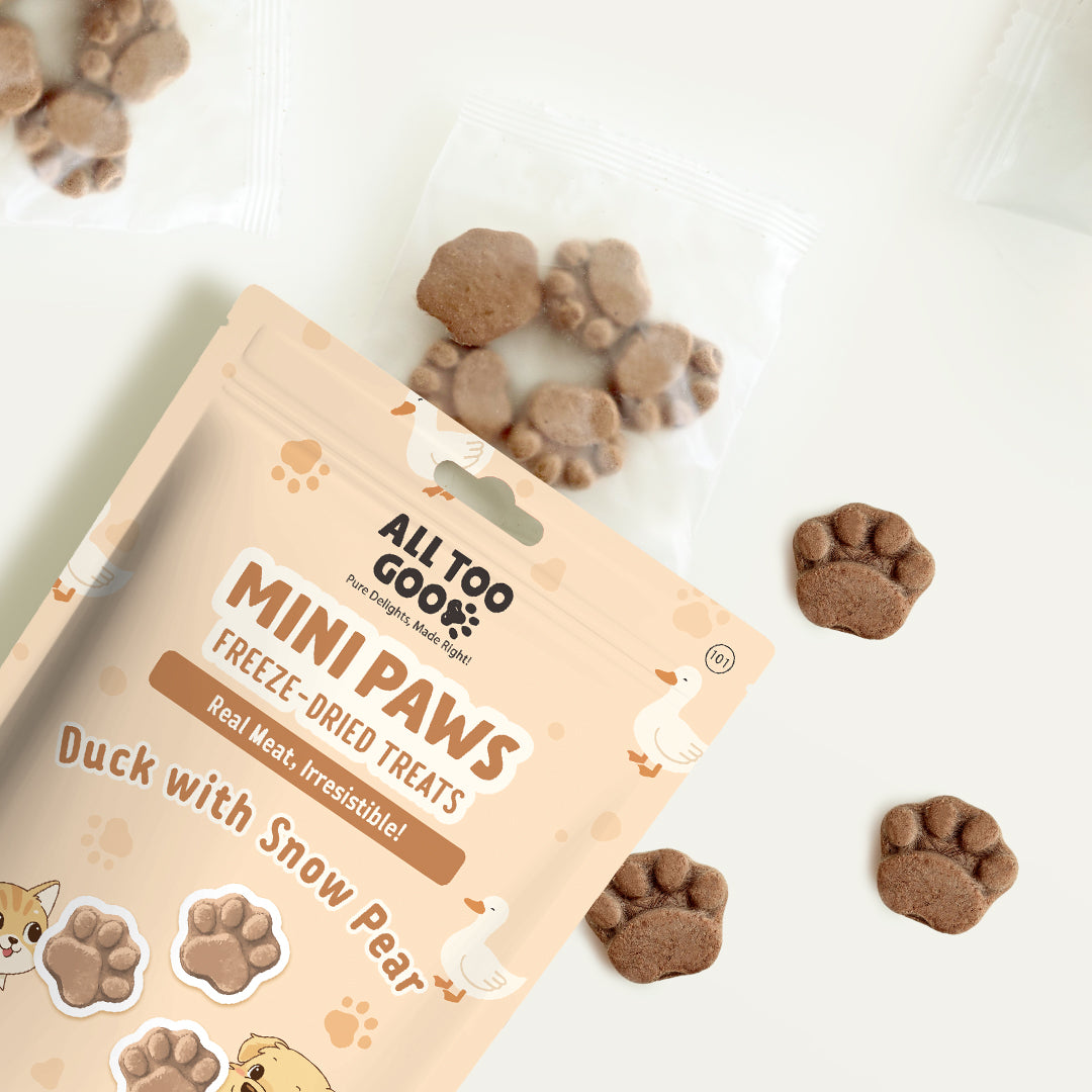 All Too Good Mini Paws Freeze-Dried Treats Duck 54g (3 packs)-All Too Good-Catsmart-express
