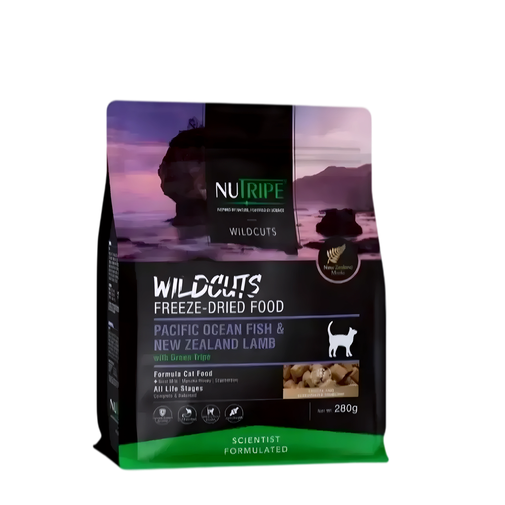 Nutripe Freeze Dried Wildcuts Fish & Lamb w/ Green Tripe 280g-Catsmart-express-Catsmart-express